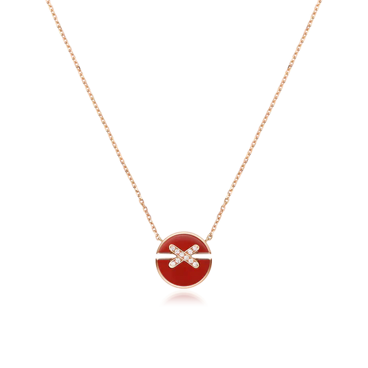 [BIJOUX]COLLIER JEUX DE DIAMANTS OR ROSE