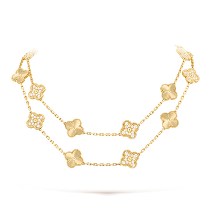 [BIJOUX]CLOVER 20 MOTIFS LASER DIAMOND NECKLACE