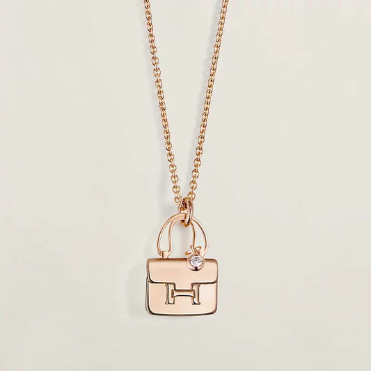 [BIJOUX]AMULETTE PEDANT ROSE GOLD NECKLACE