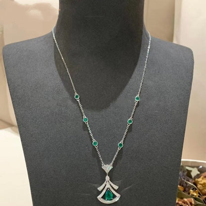 [BIJOUX]DREAM NECKLACE MALACHITE DIAMOND SILVER