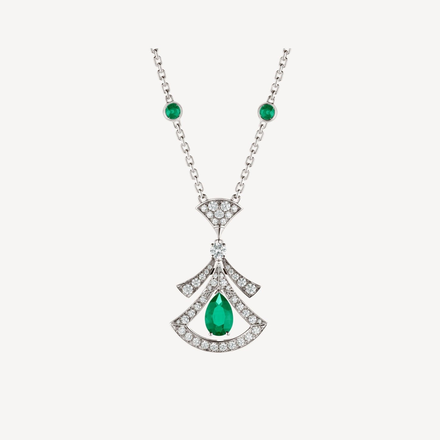 [BIJOUX]DREAM NECKLACE MALACHITE DIAMOND SILVER