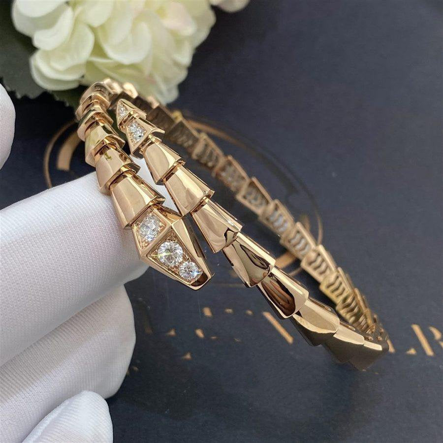 [BIJOUX]SERPENTI BRACELET DIAMONDS PINK GOLD