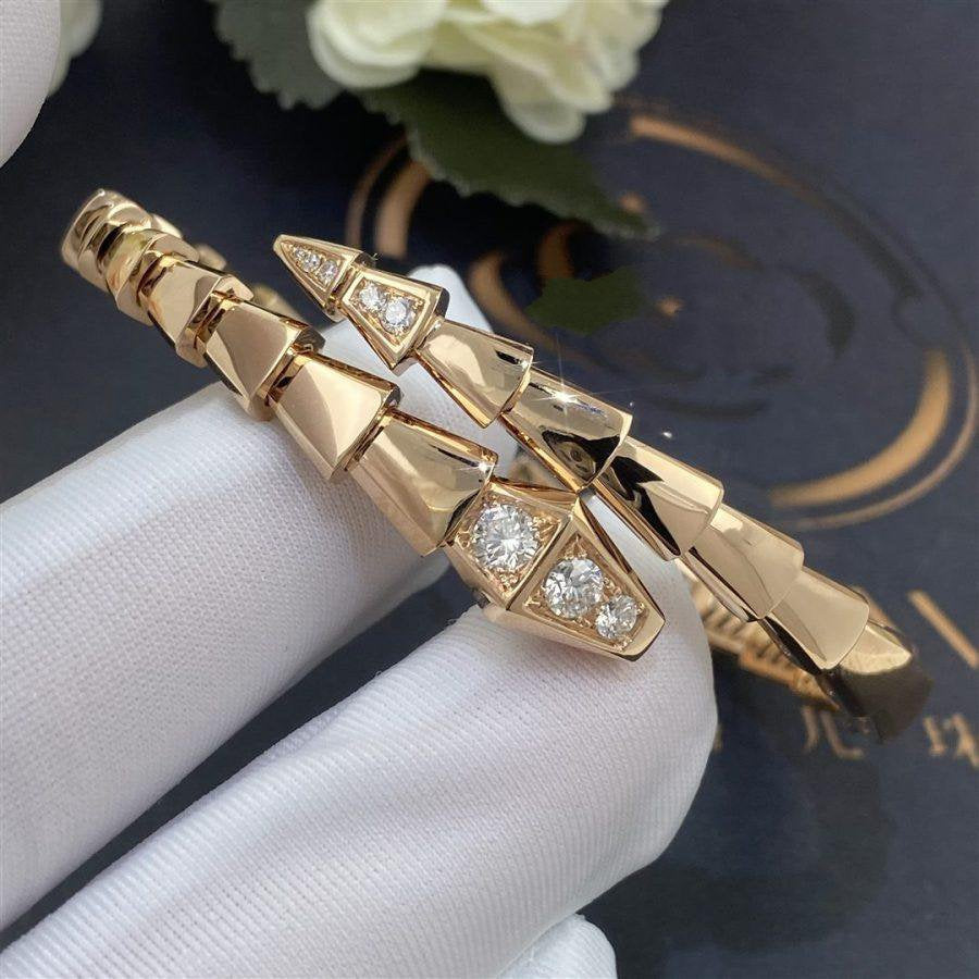 [BIJOUX]SERPENTI BRACELET DIAMONDS PINK GOLD