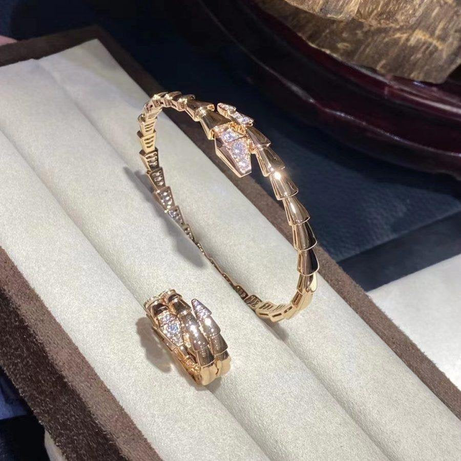 [BIJOUX]SERPENTI BRACELET DIAMONDS PINK GOLD