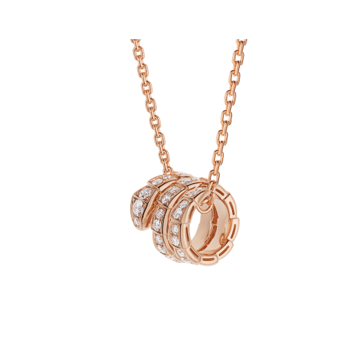 [BIJOUX]SERPENTI PINK GOLD NECKLACE DOUBLE RING DIAMOND