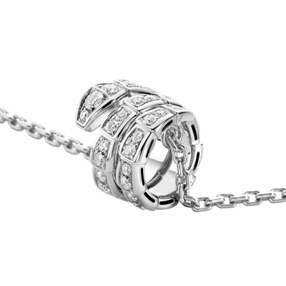 [BIJOUX] COLLIER SERPENTI ARGENT DOUBLE ANNEAU DIAMANT