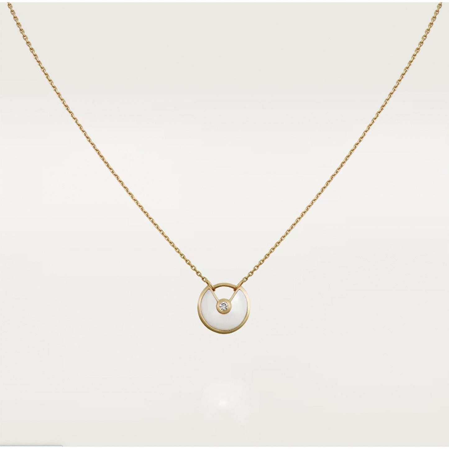 [BIJOUX]COLLIER MOP AMULETTE OR ROSE