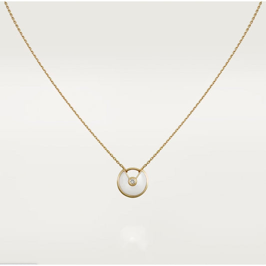 [BIJOUX]COLLIER MOP AMULETTE OR ROSE