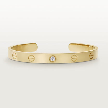 [BIJOUX]LOVE BRACELET 6.1MM 1 DIAMOND OPEN CUFF