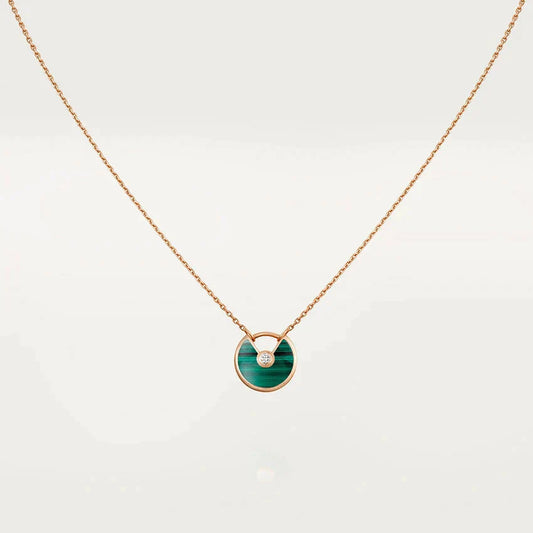 [BIJOUX]Collier AMULETTE OR ROSE MALACHITE