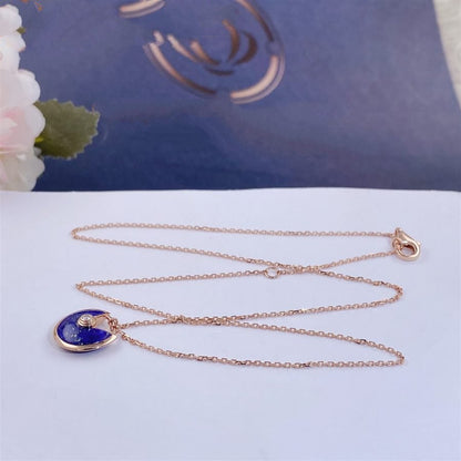 [BIJOUX]COLLIER AMULETTE AGATE OR ROSE