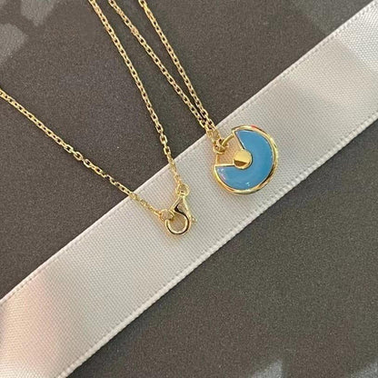 [BIJOUX]COLLIER AMULETTE OR TURQUOISE