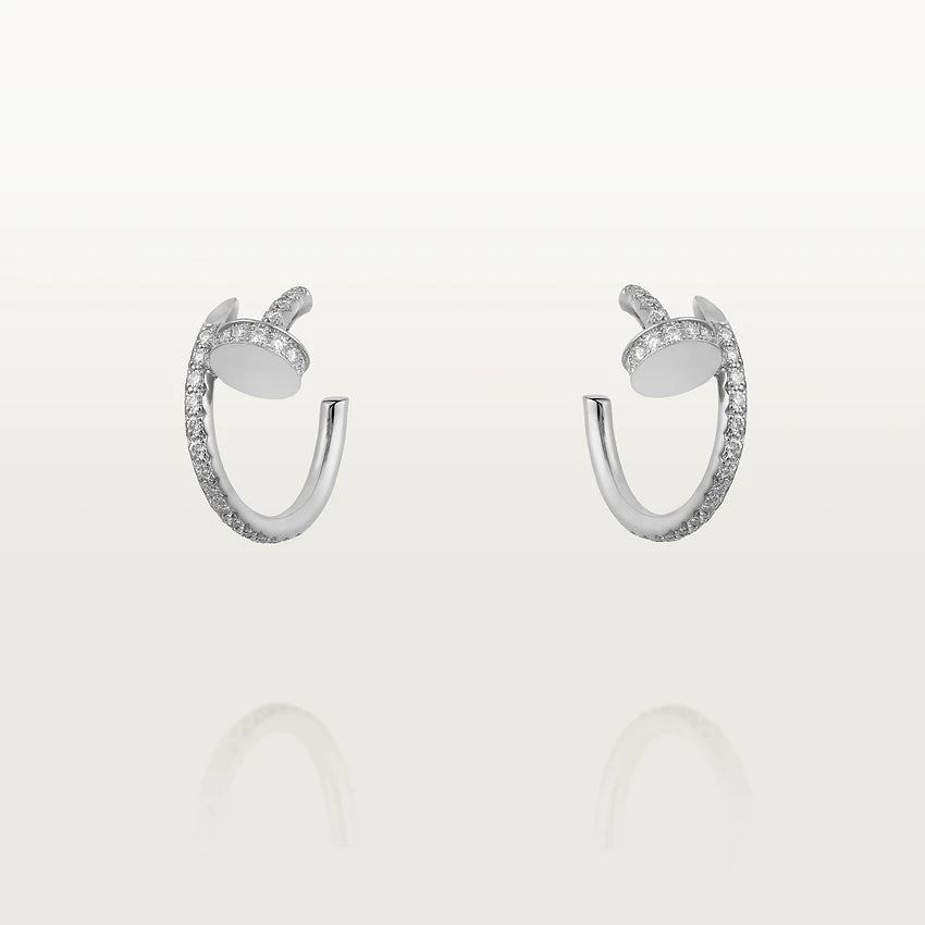 [BIJOUX] BOUCLES D'OREILLES JUSTE 12.75MM ARGENT DIAMANT