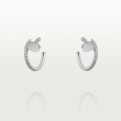 [BIJOUX] BOUCLES D'OREILLES JUSTE 12.75MM ARGENT DIAMANT