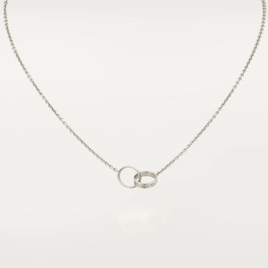 [BIJOUX] COLLIER LOVE OR ROSE ET ARGENT