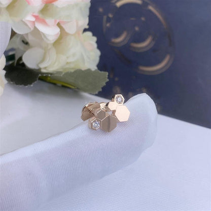 [BIJOUX]BOUCLES D'OREILLES BEE LOVE OR ROSE DIAMANT