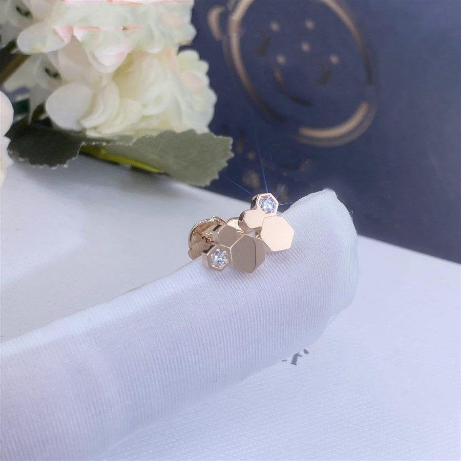 [BIJOUX]BOUCLES D'OREILLES BEE LOVE OR ROSE DIAMANT