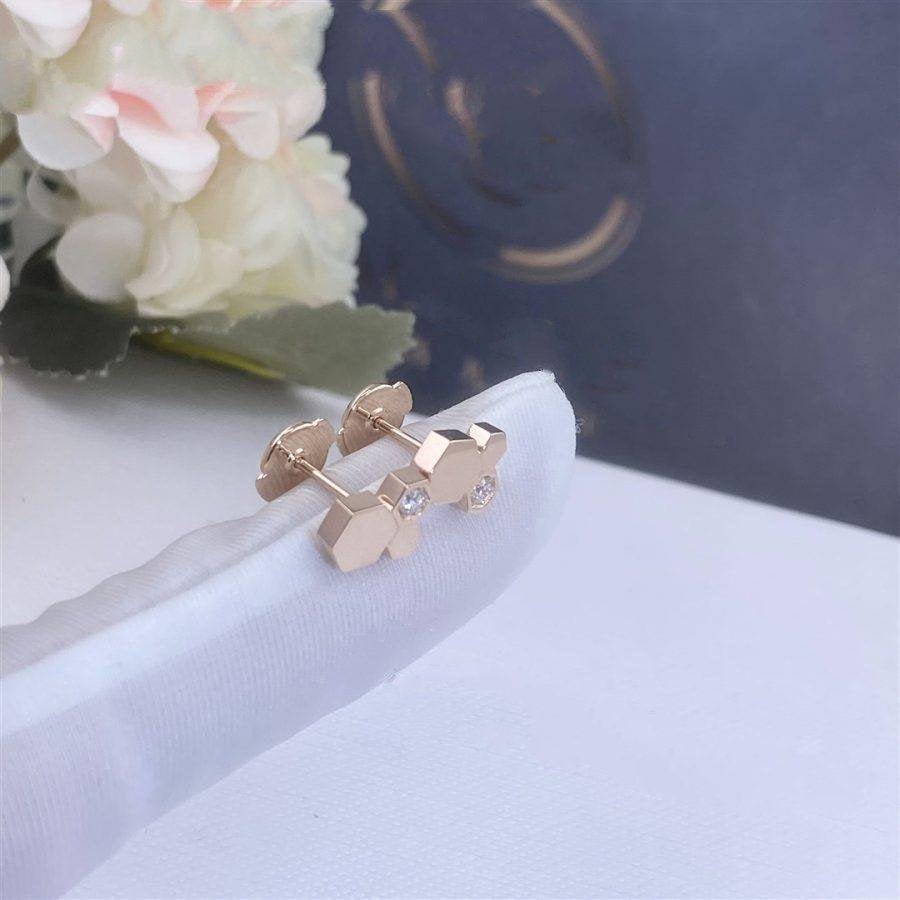 [BIJOUX]BOUCLES D'OREILLES BEE LOVE OR ROSE DIAMANT