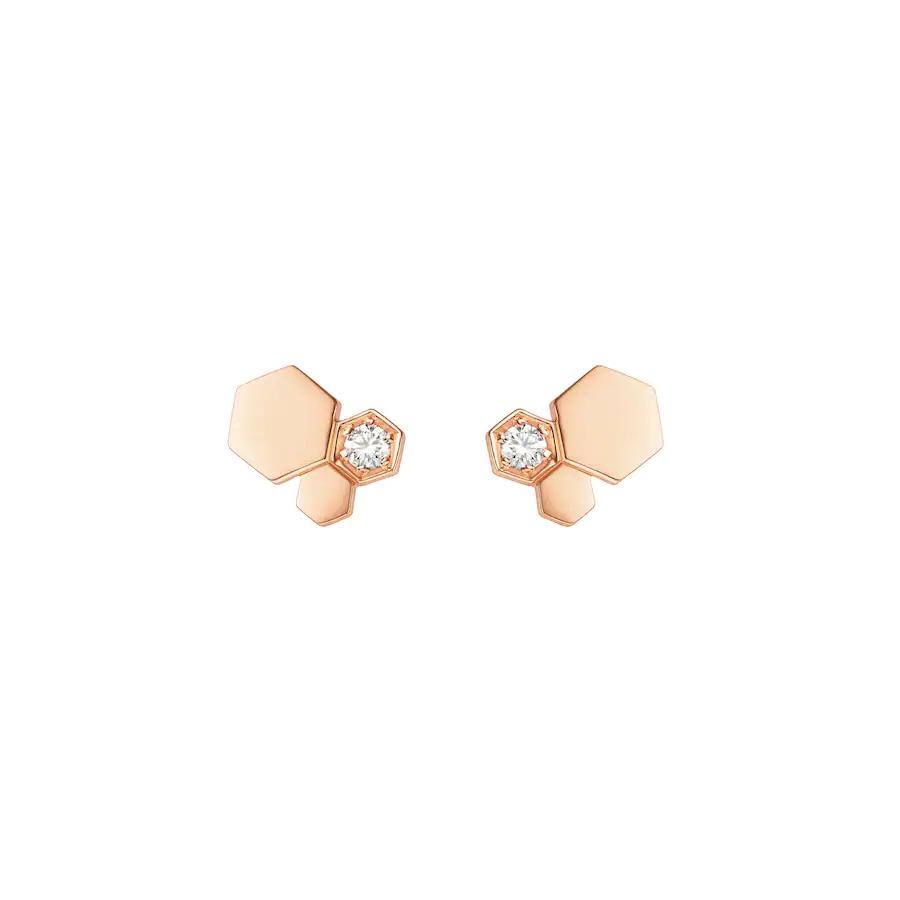 [BIJOUX]BOUCLES D'OREILLES BEE LOVE OR ROSE DIAMANT