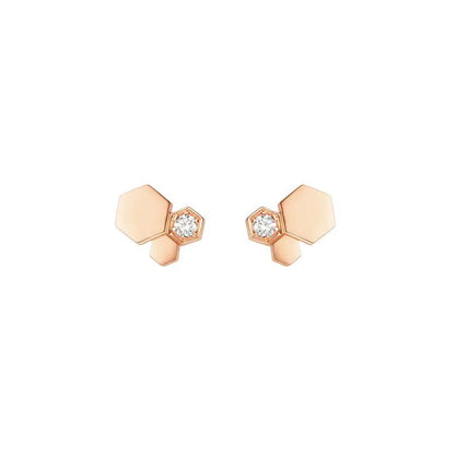 [BIJOUX]BOUCLES D'OREILLES BEE LOVE OR ROSE DIAMANT