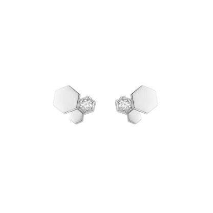 [BIJOUX]BOUCLES D'OREILLES ARGENT ET DIAMANT BEE LOVE