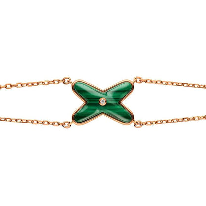 [BIJOUX]JEUX BRACELET MALACHITE OR ROSE 1 DIAMANT