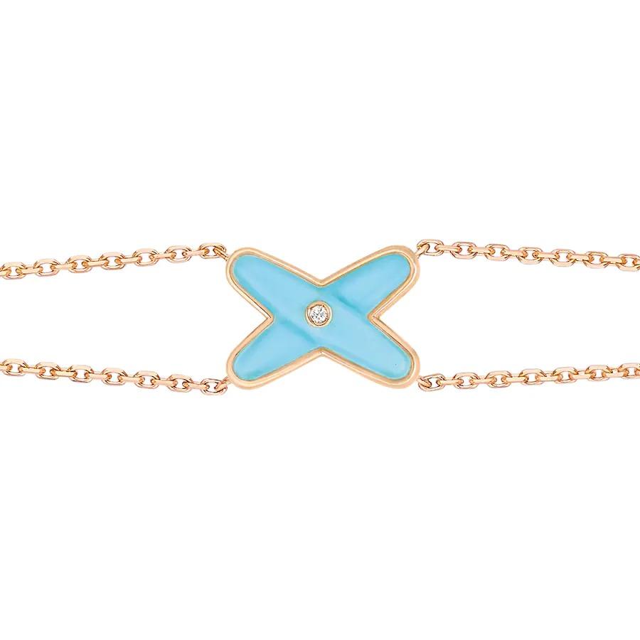 [BIJOUX]JEUX BRACELET TURQUOISE OR ROSE 1 DIAMANT