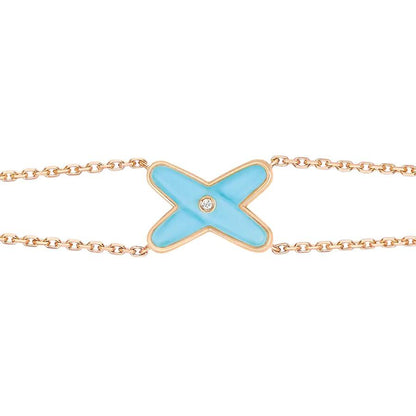 [BIJOUX]JEUX BRACELET TURQUOISE OR ROSE 1 DIAMANT