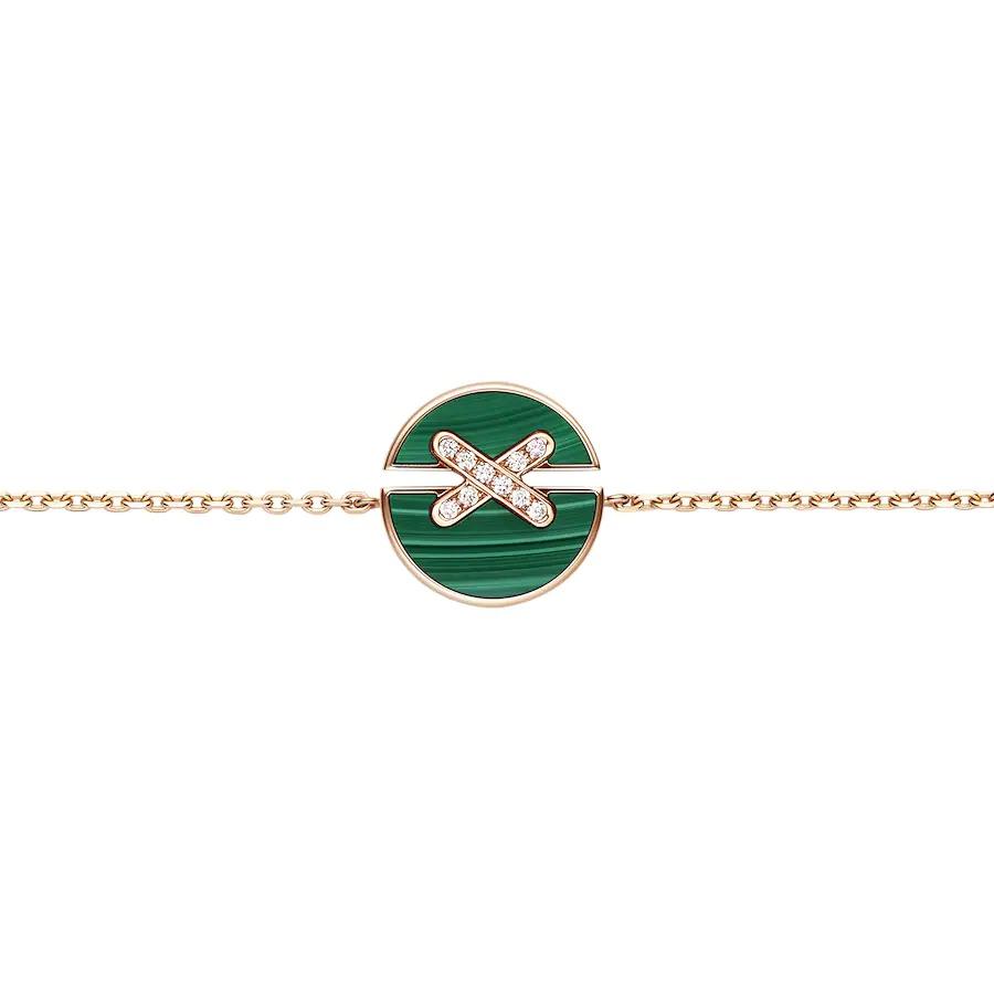 [BIJOUX]JEUX DE BRACELET MALACHITE OR ROSE DIAMANTS