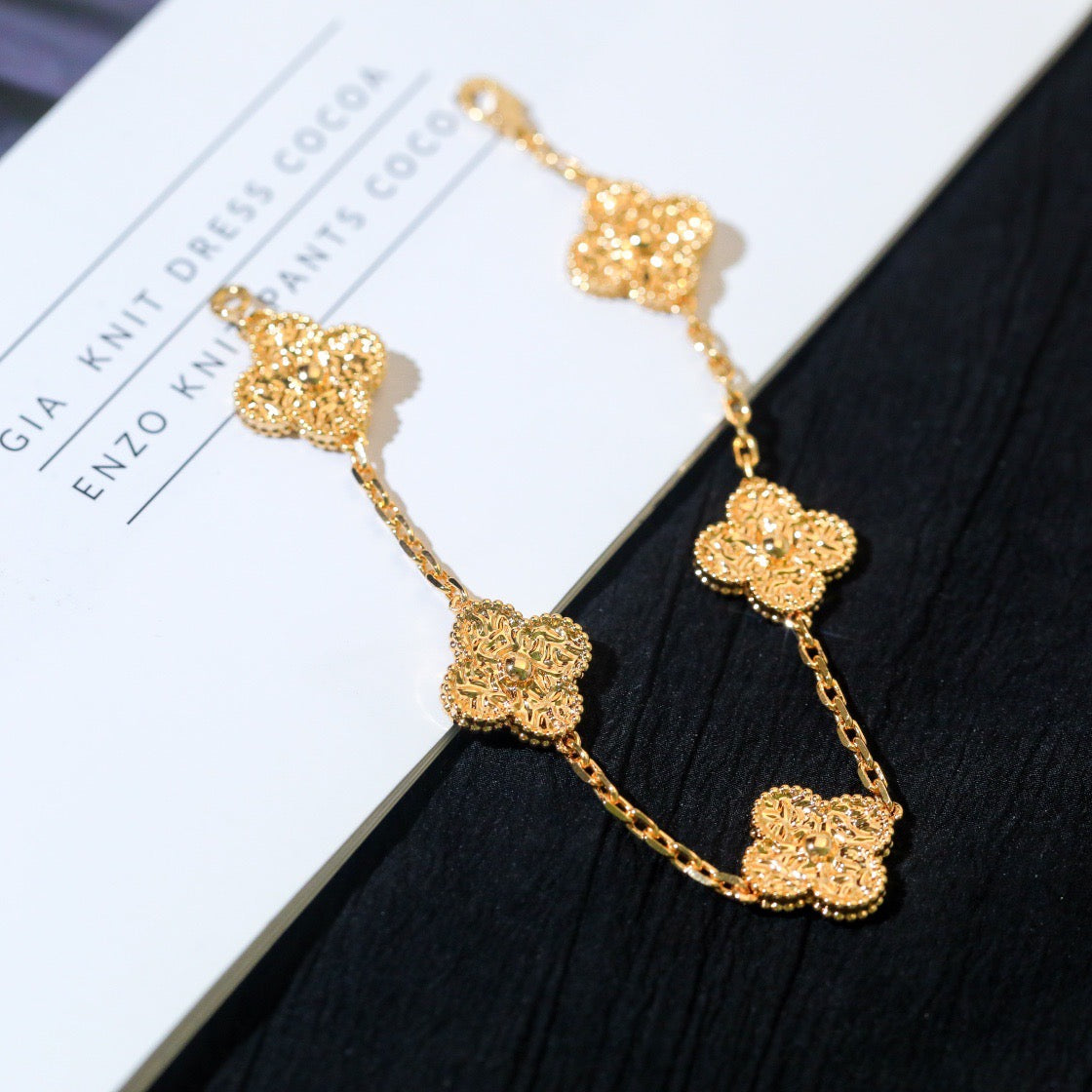 [BIJOUX]CLOVER 5 MOTIFS BRONZING BRACELET