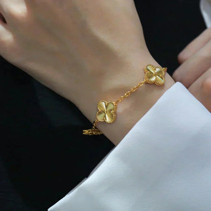 [BIJOUX]CLOVER 5 FLOWERS LASER BRACELET