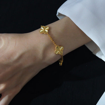 [BIJOUX]CLOVER 5 FLOWERS LASER BRACELET