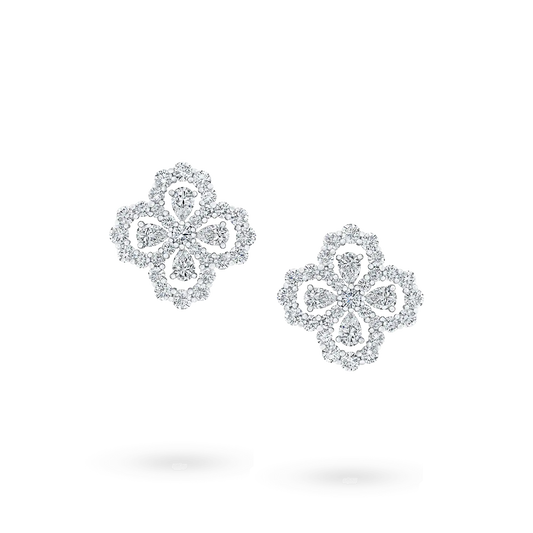 [BIJOUX]LOOP EARRINGS FULL MOTIF DIAMOND 16MM SILVE