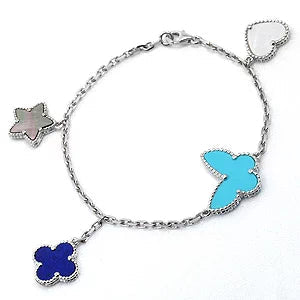 [BIJOUX]LUCKY SPRING SILVER BRACELET 4 MOTIF