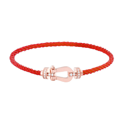 [BIJOUX]FORCE 10 HALF DIAMOND PINK GOLD RED CORDERI LARGE AND MEDIUM MODEL