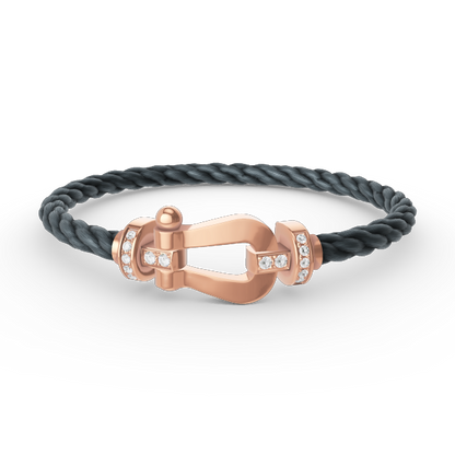 [BIJOUX]FORCE LARGE HORSESHOE HALF DIAMOND BRACELET ROSE GOLD