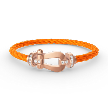 [BIJOUX]FORCE LARGE HORSESHOE HALF DIAMOND BRACELET ROSE GOLD