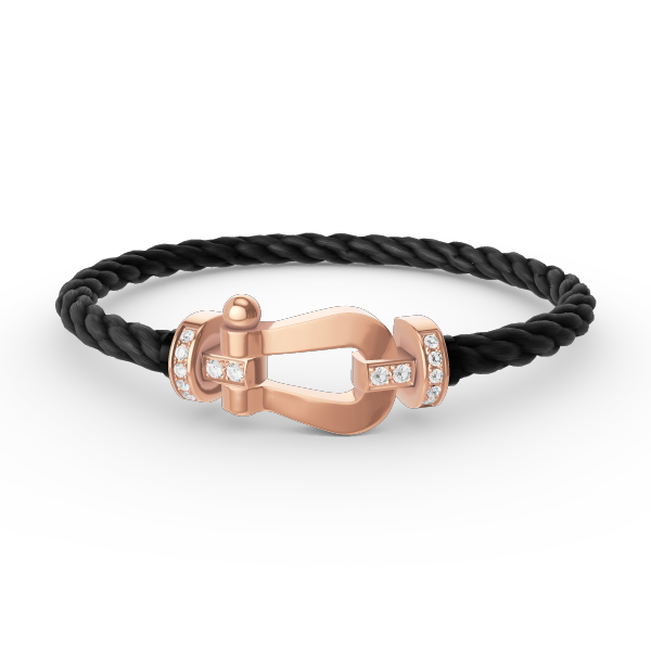 [BIJOUX]FORCE LARGE HORSESHOE HALF DIAMOND BRACELET ROSE GOLD