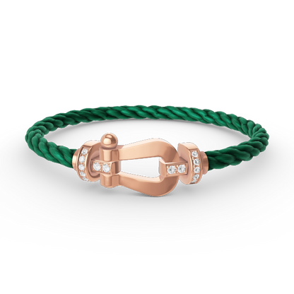 [BIJOUX]FORCE LARGE HORSESHOE HALF DIAMOND BRACELET ROSE GOLD