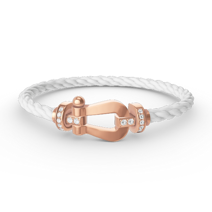 [BIJOUX]FORCE LARGE HORSESHOE HALF DIAMOND BRACELET ROSE GOLD