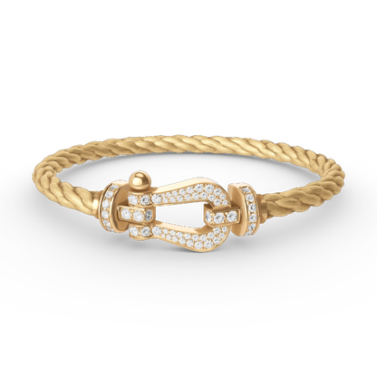 [BIJOUX]FORCE LARGE HORSESHOE FULL DIAMOND BRACELET GOLD