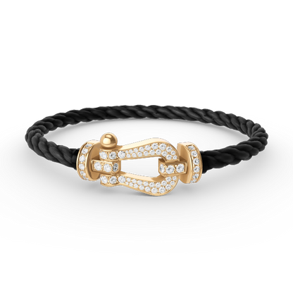 [BIJOUX]FORCE LARGE HORSESHOE FULL DIAMOND BRACELET GOLD