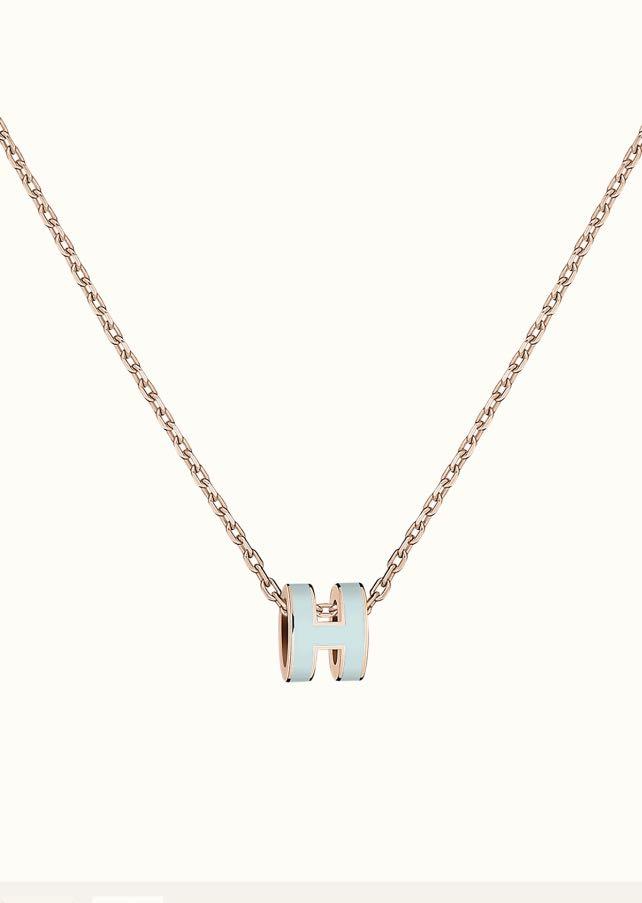 [BIJOUX]POP H LIGHT BLUE NECKLACE