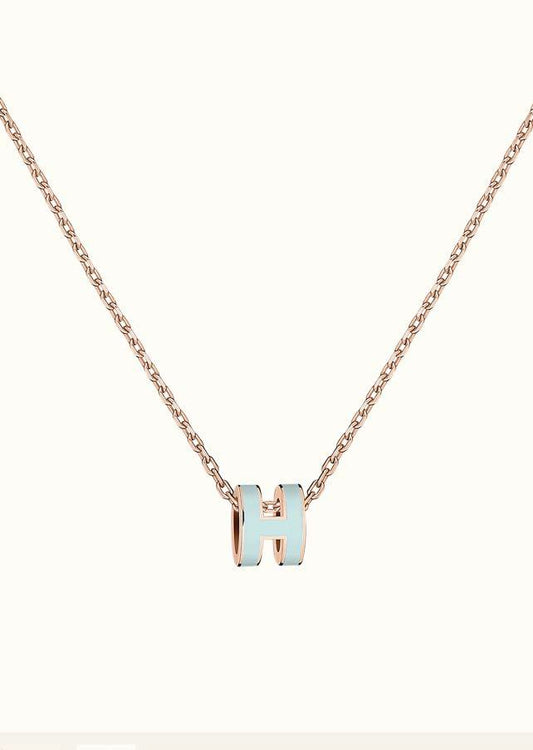 [BIJOUX]POP H LIGHT BLUE NECKLACE