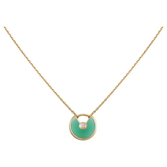 [BIJOUX]COLLIER AMULETTE OR MALACHITE