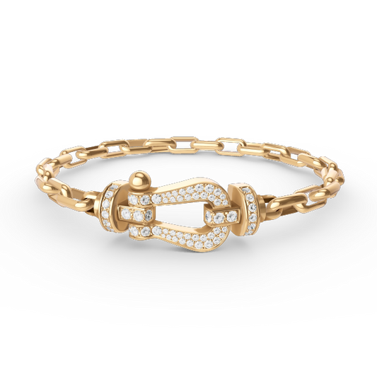 [BIJOUX]FORCE LARGE HORSESHOE CLASP  METAL BRACELET