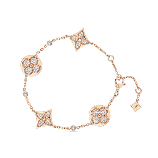 [BIJOUX]STAR AND SUN 4 MOTIFS GOLD DIAMONDS BRACELET