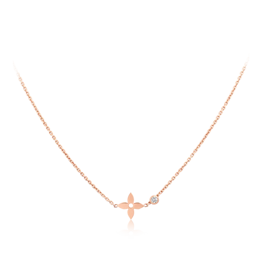 [BIJOUX]PENDENTIF BLOSSOM OR ROSE ET DIAMANT