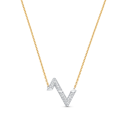 [BIJOUX]VOLT SILVER DIAMOND PEDANT NECKLACE