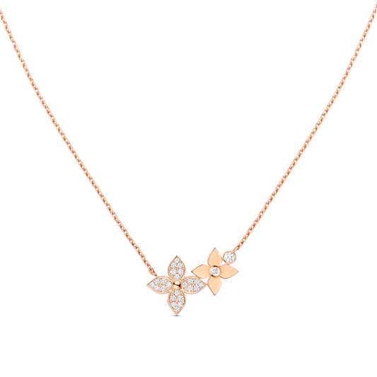 [BIJOUX]STAR BLOSSOM NECKLACE PINK GOLD DIAMONDS